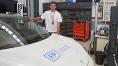S�nchez Bell�n, en el CIFP Polit�cnico de Santiago, donde estudi� el ciclo superior de Automoci�n