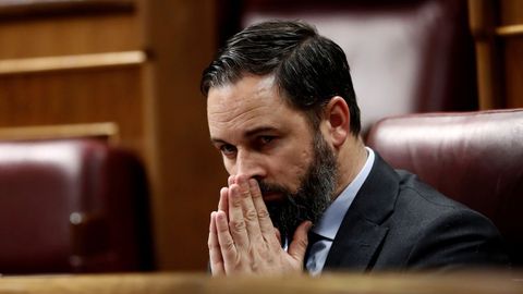 Santiago Abascal, durante una sesin del Congreso celebrada el pasado abril