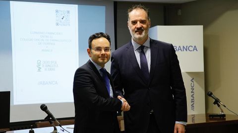 Santiago Leyes y Rubén Saavedra firmaron el convenio.