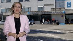 Ethel V�zquez, conselleira de Infraestruturas, este viernes ante el Hospital Universitario A Coru�a (Chuac).