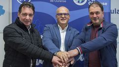 Guerrero, a la derecha, con Juan Carlos Gonz�lez y Jos� Manuel Baltar