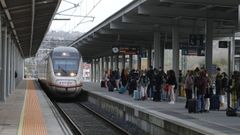 Un tren en la estaci�n de Santiago