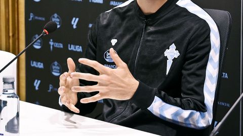Imagen de una rueda de prensa en la Cidade Deportiva Afouteza del Celta.