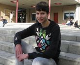 Pablo Monteagudo, a las puertas del instituto Fontexer�a, donde cursa primero de bachiller. 
