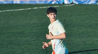 El canterano del Celta Germ�n Alonso, en un partido con la selecci�n espa�ola sub-15.
