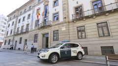 Fachada principal de la Audiencia de Pontevedra, en una imagen de archivo
