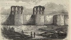 Grabado de 1850 del Seminario Pintoresco Espa�ol, donde se ven algunos cubos de la Muralla