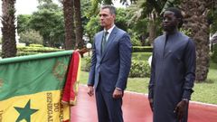 El presidente del Gobierno, Pedro Snchez, en su encuentro este jueves con su homlogo de la Repblica del Senegal, Bassirou Dionaye Faye.