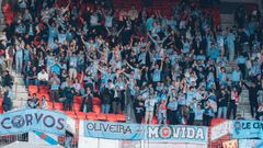 Aficionados del Celta, an el anterior desplazamiento europeo, en Lyon.