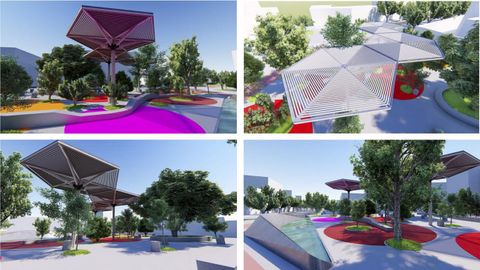 Pr�tesis arb�reas urbanas temporales dise�adas por�un grupo de ingenieros de la Universidad de Sevilla. Cuentan con un sistema de protecci�n solar adaptativo que permite la creaci�n de zonas de sombra hasta que los �rboles naturales que se siembren alcancen el tama�o suficiente.