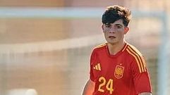 El juvenil del Celta Anxo Rodr�guez, durante el partido con la selecci�n espa�ola sub-19 ante Noruega.