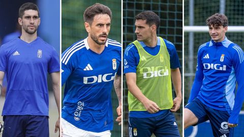 De izquierda a derecha:�Forl�n, Costas, Dani Calvo y Luengo