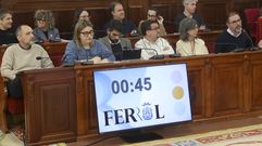 El grupo municipal del PSOE, en la primera fila, en un pleno municipal, en foto de archivo.