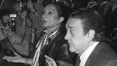 Lola Flores y su marido, Antonio Gonzlez, en el banquillo durante el juicio celebrado en 1989