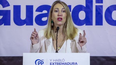 Mara Guardiola, durante su intervencin de este sbado ante la junta directiva regional del PP de Extremadura