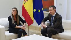 Imagen de la reunin de Junts, Mriam Nogueras con el presidente Pedro Snchez en la Moncloa la semana pasada 