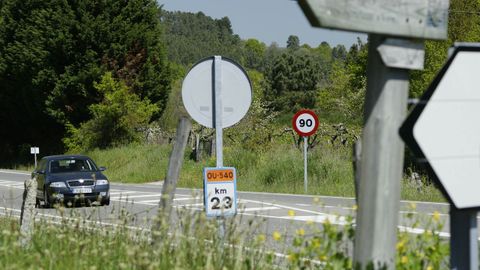 Imagen de archivo de la OU-540, que conecta Ourense con la frontera portuguesa