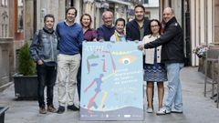 Fernando Dacosta, Jacobo Sutil, Olga Mojón, César Fernández, Fina Calleja, Francisco Javier Rodríguez Rajo, Sabela Gago y José Luis Troitiña, en la presentación del Festival Internacional de Teatro de Ourense (FITO)  