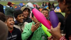 La iniciativa de �Pallasos en Rebeld�a� con los refugiados de Idomeni
