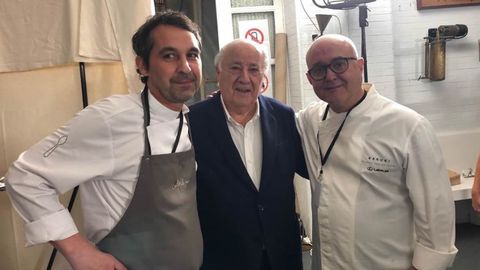 Javier Olleros, Amancio Ortega y Ricardo Sanz en una foto para el recuerdo