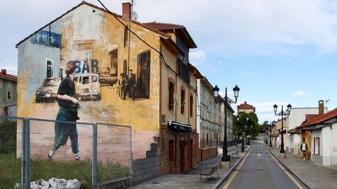 Vista de una calle del barrio ovetense de El Rancho