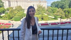 Laura Edreira en Madrid, donde recogi� el premio