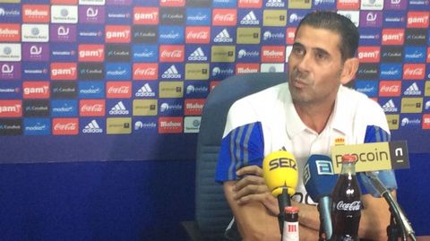 Hierro durante una rueda de prensa en el Requex�n