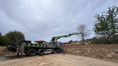 Un aspecto de los trabajos de construcci�n del centro en la aldea de Donelle, en la parroquia de Gundiv�s