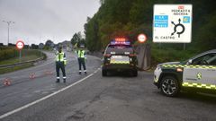 Una patrulla de la Guardia Civil haciendo un control en Pedrafita en las �ltimas horas