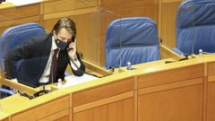 Imagen de archivo del conselleiro de Facenda, Miguel Corgos, en el Parlamento gallego