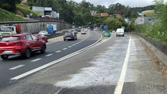 La salida 9 de la A-55 en Mos, donde se produjo el accidente de tr�fico que termin� con un enfrentamiento 