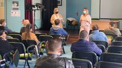 Reuni�n de Lara M�ndez con los m�sicos de la Banda Municipal