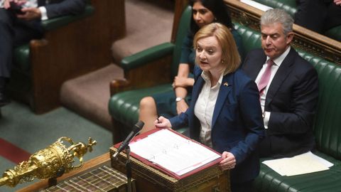 La ministra de Exteriores brit�nica Liz Truss, en la C�mara de los Comunes