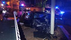 El resultado del aparatoso accidente en el campus de Lugo