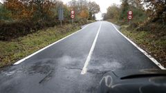 Cambio de carretera de la LU-231 de Palas a Friol, con el tramo arreglado y el tramo que est� pendiente de reformar