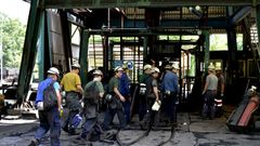 Mineros en el Pozo Carrio