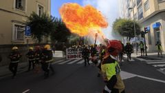Manifestaci�n de los bomberos comarcales en Santiago el pasado 13 de julio
