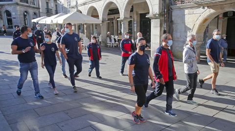 SALIDA DE LA CAMINATA PROTEGEMOS LOS CAMINOS, CON REPRESENTANTES DE LA  POLICA NACIONAL Y DE LA ASOCIACIN DE DISCAPACITADOS INTEECTUALES VIRGEN DE LA O-MENDEZ NUEZ