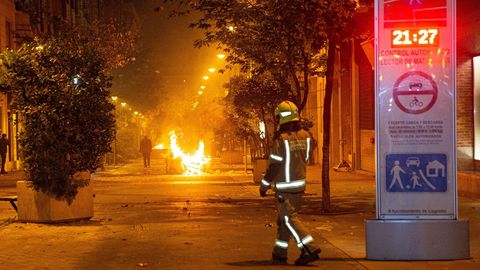 Estado en que ha quedado el centro de Logro�o tras los disturbios