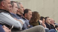 Julio Mart�nez en el palco en el �ltimo partido frente al Manzanares. 