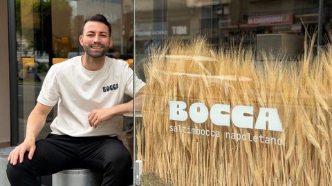 Luca, delante de su nuevo local napolitano en Juan Fl�rez