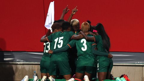 Barbra Banda.Barbra Banda celebra uno de los goles que anot para Zambia con Alemania