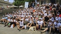 La peregrinaci�n de personas sordas y sordo ciegas en la plaza de la Quintana