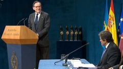 Mat�as Rodr�guez Inciarte, durante la lectura de su discurso en el Campoamor