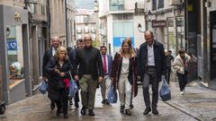 Baltar, con los senadores del PP que visitaron la ciudad.