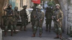 Soldados israel�es en Nabl�s, Cisjordania