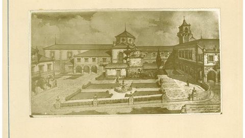 Imaxe do proxecto da praza museo-xard�n elaborada por G�mez Rom�n en 1957