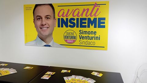 Propaganda electoral del l�der del centroderecha de Venecia