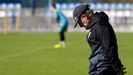 Anquela Requexon Real Oviedo.Anquela, durante un entrenamiento en El Requexon