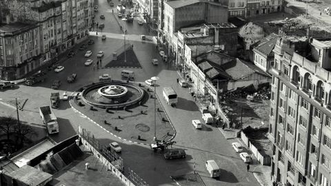 Zona de Catro Cami�os na Coru�a nos anos sesenta.
